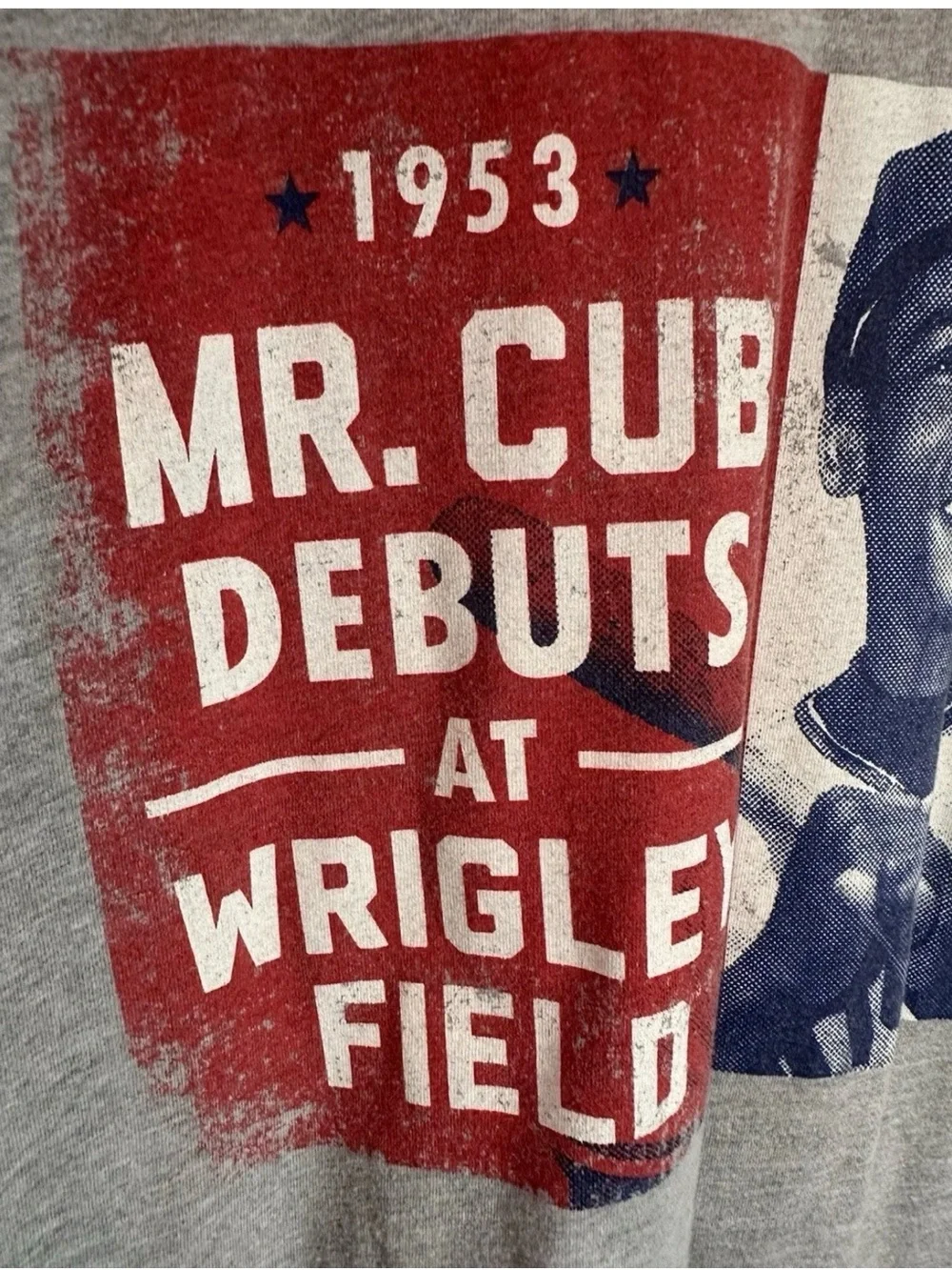 Earnie Banks Chicago Cubs Mr.Cub Debut Men's XL Gray Majestic T-Shirt